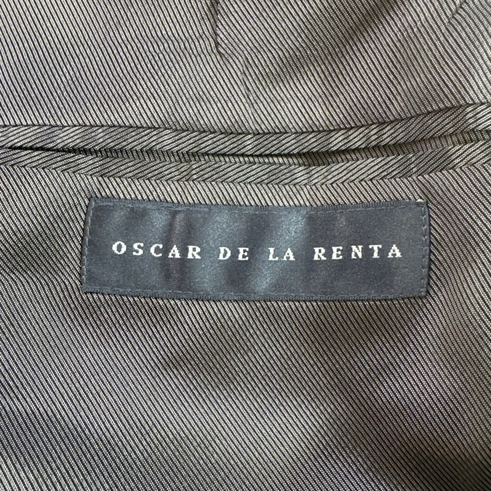 Oscar De La Renta Blazer Mens Sz 44R Blue‎ Plaid Silk Wool Sport Coat Jacket